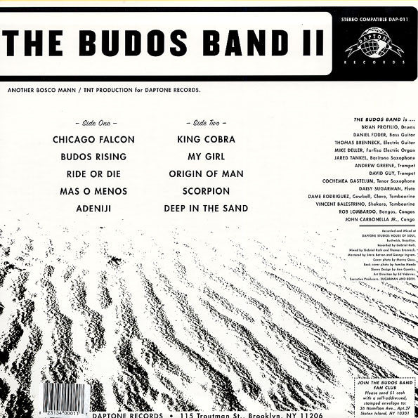 Image of Back Cover of 4714488C: LP - THE BUDOS BAND, The Budos Band II (Daptone Records; DAP-011, US 2009 Reissue, Download Code)   NEW/NEW