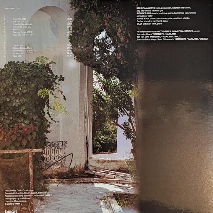 Image of Back Cover of 2053009S: LP - O YAMA O, Galo (Bison; BIS008, UK 2023, 140g Vinyl)   NEW/NEW