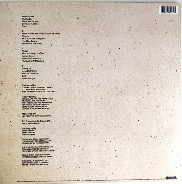 Image of Back Cover of 2xLP - VG+/VG+ - FLEETWOOD MAC, Tusk (Warner Records ; R1 3350, US 2021 Reissue, Embossed Sleeve, 4 Inners), Feint pink mark on back cover,  - 4246416S