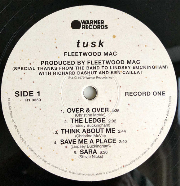 Image of Label Cover of 2xLP - VG+/VG+ - FLEETWOOD MAC, Tusk (Warner Records ; R1 3350, US 2021 Reissue, Embossed Sleeve, 4 Inners), Feint pink mark on back cover,  - 4246416S