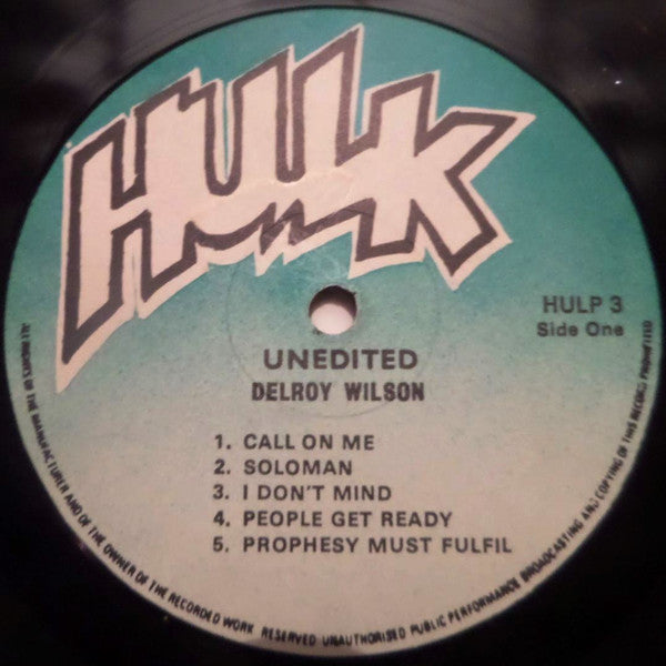 Image of Label Cover of LP - G+/G+ - DELROY WILSON, Unedited (Hulk; HULP3, UK 1970), ,  - 3146113S