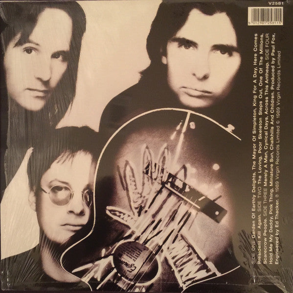 Image of Back Cover of 2xLP - VG/G+ - XTC, Oranges & Lemons (Virgin; V 2581, UK 1989, 2 Inners), Some sticker residue/damage to front cover. ,  - 3626417E