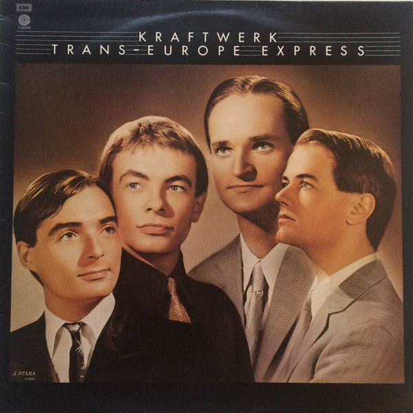 Image of Front Cover of LP - VG/VG - KRAFTWERK, Trans Europe Express (Capitol Purple Labels "Unauthorised Copying..." 9 O'Clock Rim Text; E-ST 11603, UK 1977, Inner), A few light hairlines, Sleeve lightly worn,  - 3616085C