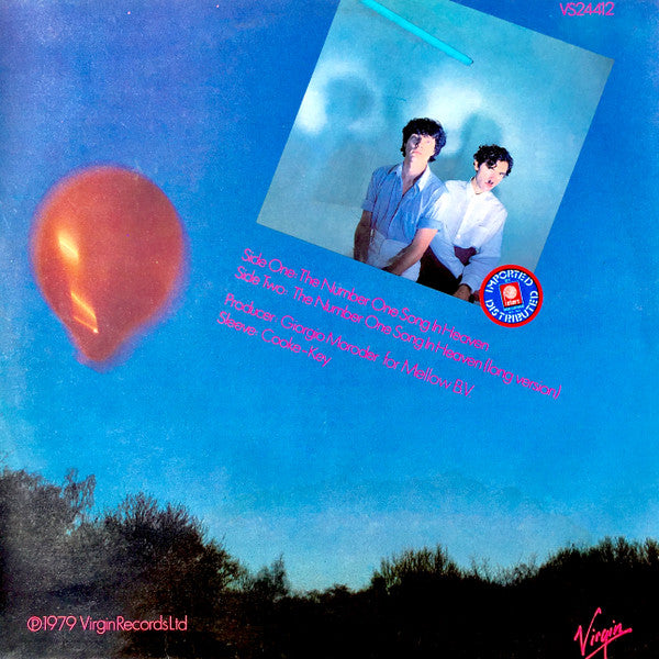 Image of Back Cover of 12" - VG/G+ - SPARKS, Number One Song In Heaven (Virgin; VS24412, UK 1979, Picture Sleeve, Blue Vinyl), Hairlines. ,  - 2716379C