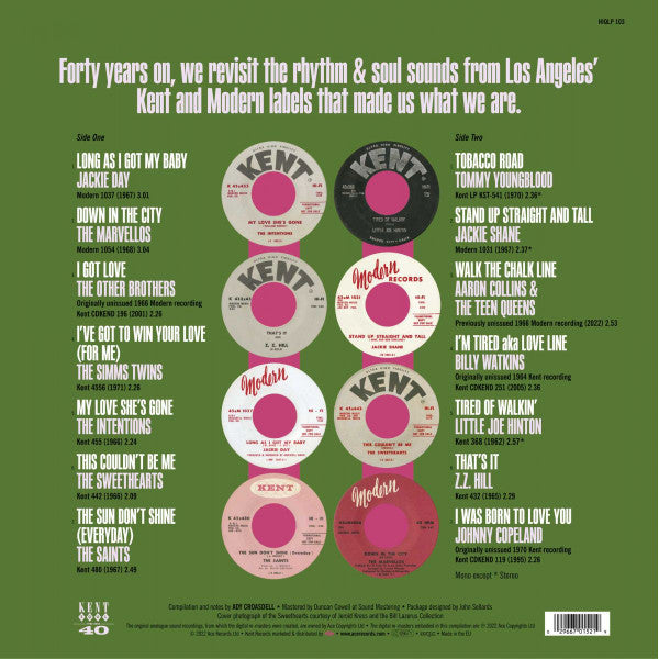 Image of Back Cover of LP - VG+/VG - VARIOUS, For Dancers Forty (Ace Records Ltd.; HIQLP 103, UK 2022, Picture Sleeve, Inner, Green Vinyl), Light marks only,  - 3716225C