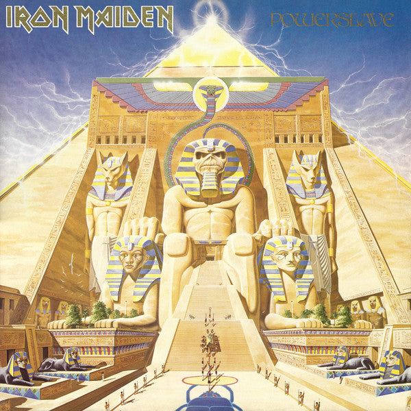 Image of Front Cover of LP - VG/G+ - IRON MAIDEN, Powerslave (EMI; POWER1, UK Reissue, Non-Textured Sleeve, Inner With Square Corners, TA - 5C/T B - 5C), Creased corner/sleeve opening. ,  - 2326276E