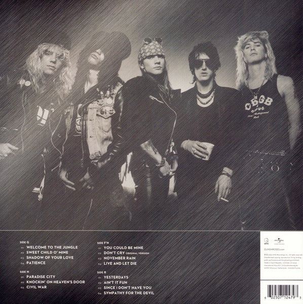 Image of Back Cover of 2xLP - VG+/EX - GUNS N' ROSES, Greatest Hits (Geffen Records; 602507124793, Europe 2020 Reissue, Gatefold, 180 Gram Vinyl), ,  - 2926037E