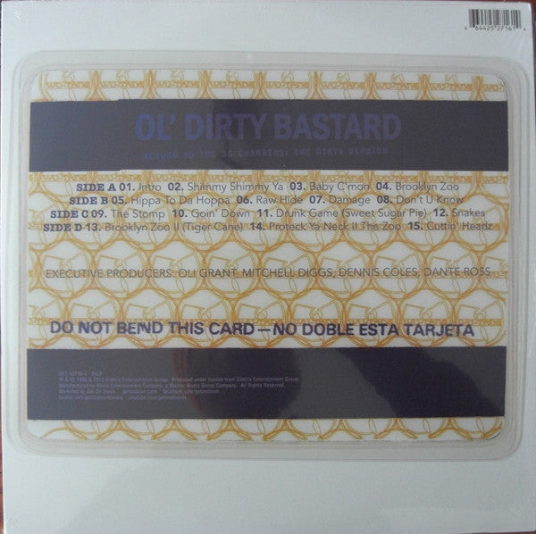 Image of Back Cover of 3114023C: 2xLP - OL' DIRTY BASTARD, Return to the 36 Chambers (Music On Vinyl; GET52716LP, Europe 2020 Reissue)   NEW/NEW