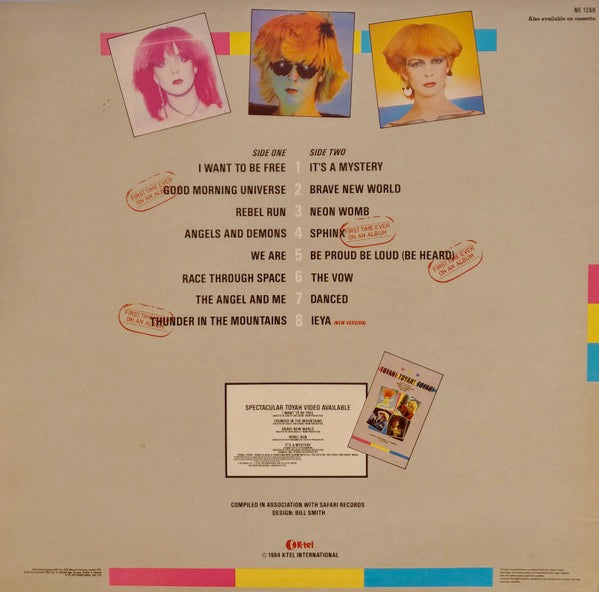 Image of Back Cover of LP - VG/VG+ - TOYAH, Toyah! Toyah! Toyah! (K-Tel; NE 1268, UK 1984, Damont Runouts.), Edge Wear,  - 3446278S