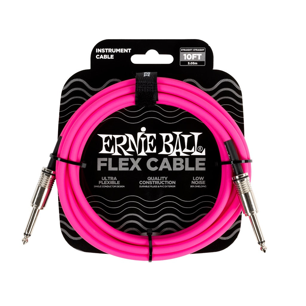Image of Front Cover of Accessories - NEW/NEW - ERNIE BALL, FLEX INSTRUMENT CABLE STRT/STRT 10FT - PINK (, US ), ,  - 3016363C