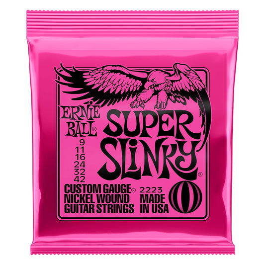 Image of Front Cover of 4833288E: Accessories - ERNIE BALL, Electric Guitar Strings EB SUPER SLINKY SET 9-42 (, UK )   NEW/NEW