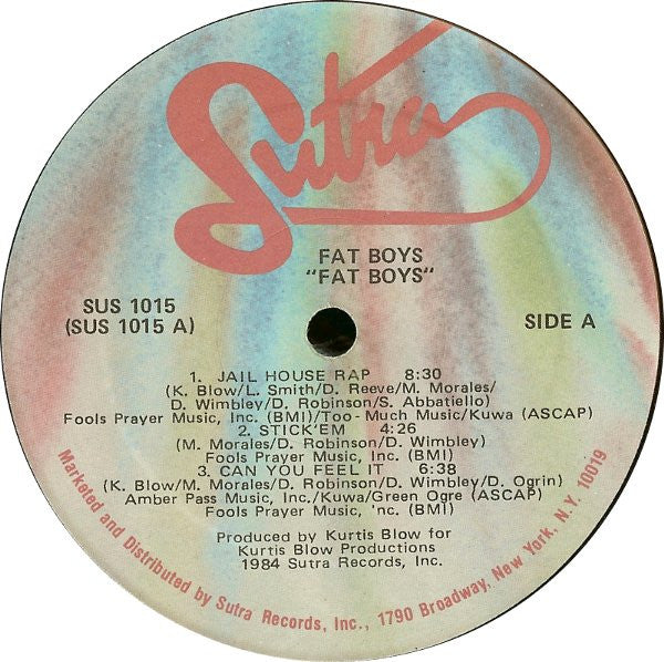 Image of Label Cover of LP - VG/VG - FAT BOYS, Fat Boys (Sutra; SUS1015, US 1984, Hub-Servall Pressing), Edge and Ring Wear,  - 1846120S