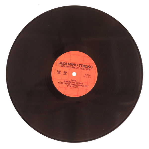 Image of Label Cover of 2xLP - VG/EX - JEDI MIND TRICKS, Violence Begets Violence (Enemy Soil; ES-LP-1103, US 2011), Opened instore, vinyl unplayed, shrinkwrap damaged so removed, corner creases top & bottom of opening edge,  - 3246124S