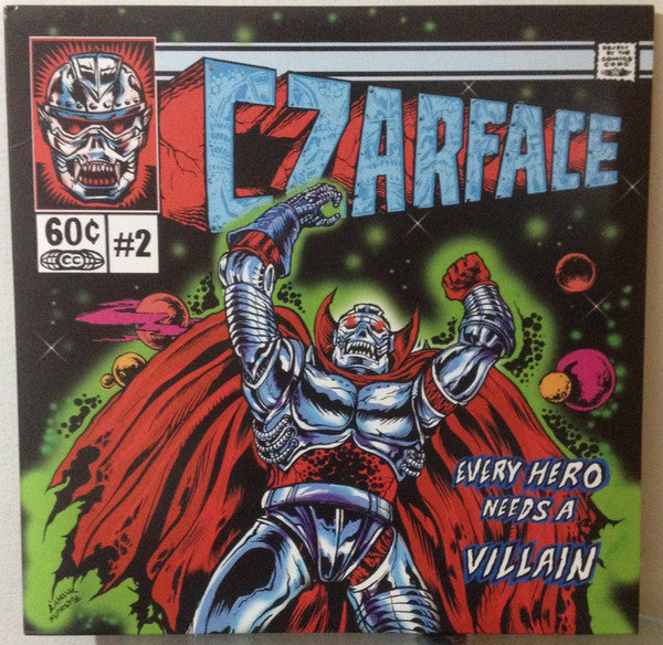 Image of Front Cover of 2xLP - VG/VG+ - CZARFACE, Every Hero Needs A Villain (Brick Records; BRK-153-LP, US 2015, Clear Plastic Stickered Sleeve, Clear Vinyl, Includes full-sized "Death & Abduction" comic. Limited edition of 3000.), Slight creasing to the sleeve. Otherwise excellent copy,  - 2646197S