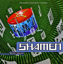Image of Front Cover of LP - VG/VG - THE SHAMEN, Boss Drum (One Little Indian; TPLP42, UK 1992, Picture Sleeve, Inner), light marks only. printed inner. small peel mark top right front sleeve,  - 2846165S