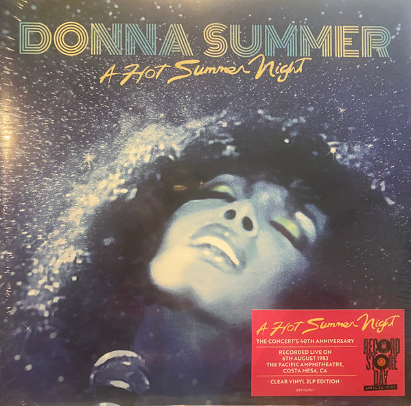 Image of Front Cover of 1714140C: 2xLP - DONNA SUMMER, A Hot Summer Night (Crimson; DBTMLP211, UK 2023 Reissue, Gatefold, 2 Inners, Clear Vinyl)   VG+/EX