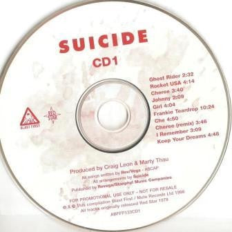 Image of Front Cover of 5115051C: 2xCD - SUICIDE, Suicide (Blast First; ABFFP133CD, UK 1998 Reissue, Promo, Reissue, Remastered.) Blank case  VG+/VG+