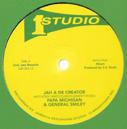 Image of Label Cover of 12" - VG/VG - PAPA MICHIGAN & GENERAL SMILEY / BRENTFORD DISCO SET, Jah A De Creator / Rebel Disco (Soul Jazz Studio One Series; SJR 352-12, UK 2016, Company Sleeve), WOL.,  - 1616211C