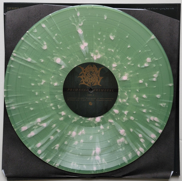 Image of Label Cover of LP - EX/VG+ - VENOM PRISON, Primeval (Prosthetic Records; PROS104291, US 2020, Insert, Turquoise And Light Pink Splatter, Limited to 500 Copies.), Still in hype stickered shrinkwrap.,  - 2546210S