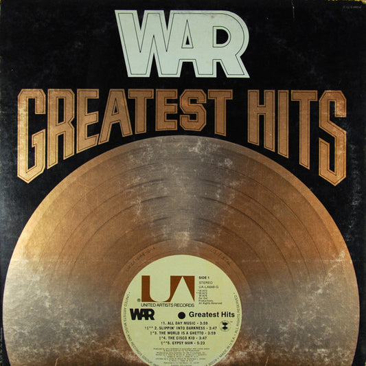 Image of Front Cover of 4244075S: LP - WAR, Greatest Hits (United Artists Records; UA-LA648-G, US 1976, Inner) Lightest of marks. Hole in top right of sleeve.  VG/VG+