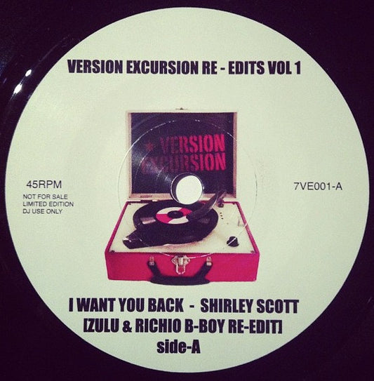 Image of Front Cover of 0326030E: 7" - SHIRLEY SCOTT / THE FAMILY, Version Excursion Re-Edits Vol 1 (Version Excursion; 7VE001-A,  2010, DJ Promo, Limited Edition) Marks on disc.  /G+