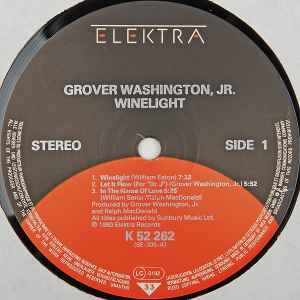 Image of Label Cover of LP - VG/VG - GROVER WASHINGTON, JR., Winelight (Elektra; ELK 52 262, Europe 1980 Reissue, Picture Sleeve, Inner), Sticker ghost on front of sleeve,  - 1216398C