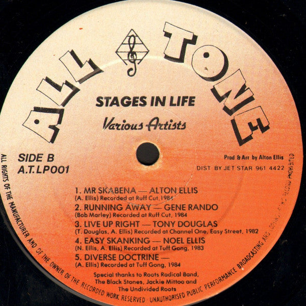 Image of Label Cover of 0546181S: LP - VARIOUS ARTISTS, Stages In Life (All Tone; A.T.LP001, UK 1980s) Light marks only  VG/VG