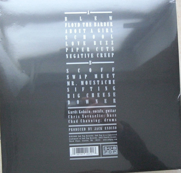 Image of Back Cover of 2555281S: LP - NIRVANA, Bleach (Sub Pop; SP 034, US 2009 Reissue, Inner, Black Vinyl)   NEW/NEW