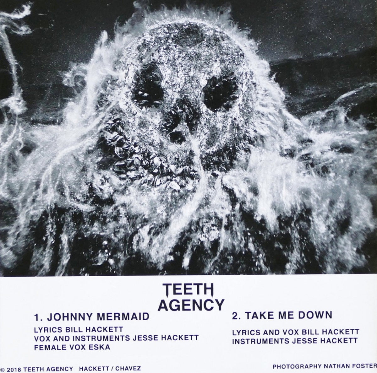 Image of Back Cover of 2323254E: 7" - TEETH AGENCY, Johnny Mermaid / Take Me Down (Self Released; , UK 2018, Picture Sleeve, Limited Edition of 20) Sealed In Plastic Sleeve With Sticker  M/M