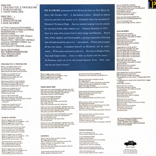Image of Back Cover of LP - VG+/VG+ - INI KAMOZE, World A Music (Taxi; TXILP0025, UK 2015 Reissue, Glossy Sleeve), Strong VG+,  - 4346183S