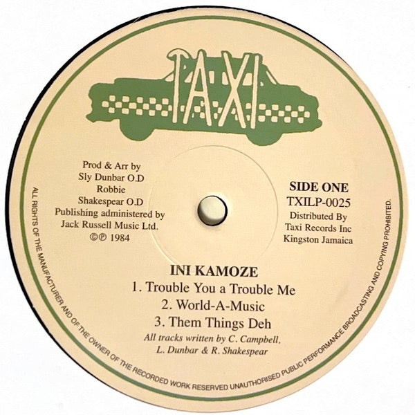 Image of Label Cover of LP - VG+/VG+ - INI KAMOZE, World A Music (Taxi; TXILP0025, UK 2015 Reissue, Glossy Sleeve), Strong VG+,  - 4346183S