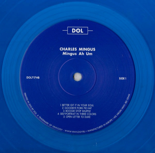 Image of Label Cover of 4714618C: LP - CHARLES MINGUS, Mingus Ah Um (DOL; DOL717HB, Europe 2019 Reissue, Blue Vinyl)   NEW/NEW