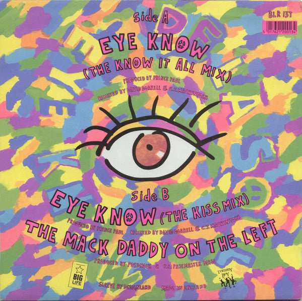 Image of Back Cover of 12" - VG/VG - DE LA SOUL, Eye Know/ The Mack daddy On The Left (Big Life; BLR 13T, UK 1989, Picture Sleeve), ,  - 2026077E