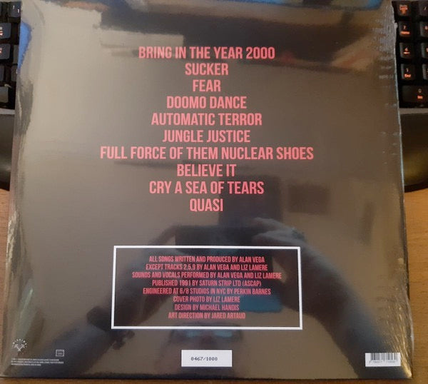Image of Back Cover of 2xLP - VG+/VG+ - ALAN VEGA, Power On To Zero Hour (Digging Diamonds; 3760271710530, France 2018 Reissue, Gatefold, 2 Inners, Numbered, Limited Edition), No. 0379/1000. Still in hype stickered shrinkwrap.,  - 2316438C