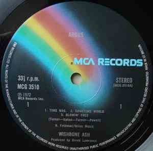 Image of Label Cover of 4925382E: LP - WISHBONE ASH, Argus (MCA Black Rainbow; MCG3510, UK 1974 Reissue, Gatefold) Light sticker wear to front cover.   VG/VG+