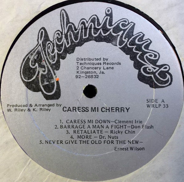 Image of Front Cover of 2423146E: LP - VARIOUS, Caress Mi Cherry (Techniques; WRLP 33, Jamaica 1990s, Plain Sleeve) SWOL  /VG+