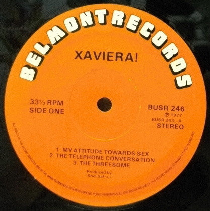Image of Label Cover of 3945223S: LP - XAVIERA HOLLANDER, Xaviera (Belmont; BUSR246, UK 1977)   VG+/VG+