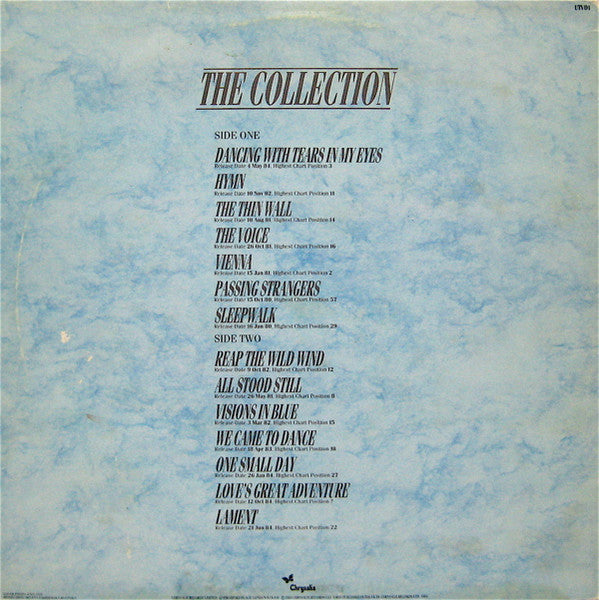 Image of Back Cover of 3714329C: 2xLP - ULTRAVOX, The Collection (Chrysalis; UTVD1, UK 1984, Bonus Album Of Remixes)   VG+/VG+