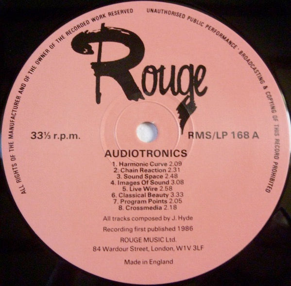 Image of Label Cover of LP - VG/VG+ - ASTRAL SOUNDS, Audiotronics (Rouge; RMS/LP 168, UK 1986), Ring Wear,  - 3946097S