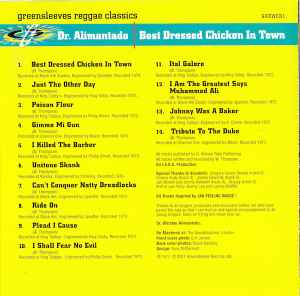 Image of Back Cover of CD - G/VG+ - DR. ALIMANTADO, Best Dressed Chicken In Town (Greensleeves Records; GREWCD1, UK 2001 Reissue, Jewel Case, Remastered), Case has a hole on spine,  - 4136060E