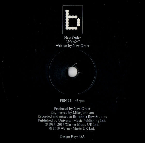 Image of Label Cover of 12" - EX/EX - NEW ORDER, Murder (Factory Benelux ; FBN 22, Europe 2020 Reissue, Picture Sleeve, Inner, 180 Gram Vinyl), Still in shrinkwrap., A. Murder 3:56B. Thieves Like Us (Instrumental) 6:57 - 4216366C