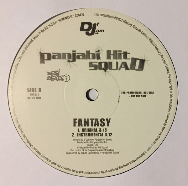 Image of Back Cover of 5044346S: 12" - PANJABI HIT SQUAD FEATURING MS SCANDALOUS, Hai Hai (Def Jam UK; PHSDJ1, UK 2003, Reaction Sheet) Light wear to company sleeve.  VG+/EX