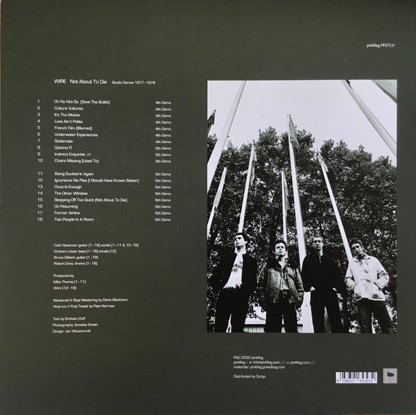 Image of Back Cover of LP - VG+/VG+ - WIRE, Not about To Die (RSD 2022) (Pink Flag; PF27LP, Europe 2022, Inner, Record Store Day 2022), Strong VG+,  - 1626284E