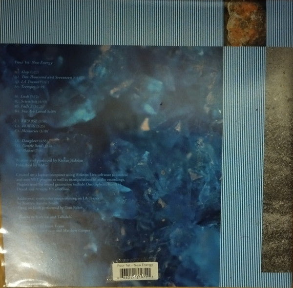 Image of Back Cover of 2xLP - NEW/NEW - FOUR TET, New Energy (Text; TEXT046LP, UK 2023 Reissue, Gatefold), ,  - 3616272C