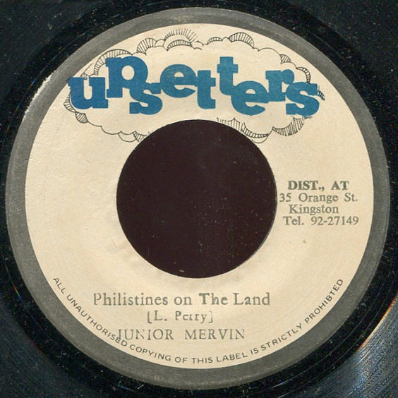 Image of Front Cover of 7" - /VG - JUNIOR MERVIN / EARL CHINNA SMITH & THE UPSETTERS, Philistines On The Land / Bingo Kid (Upsetters; , Jamaica 1976), Conservative grading, light marks only. Clean labels.,  - 2316210C