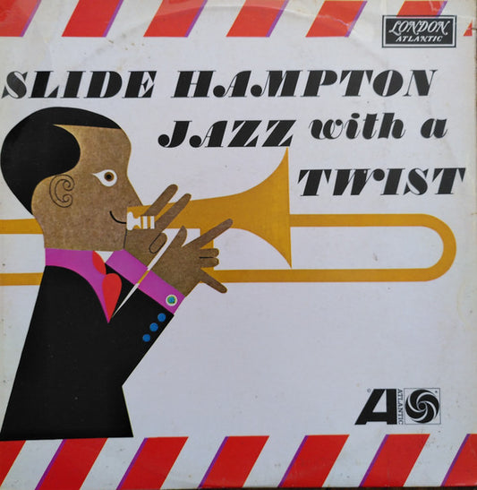 Image of Front Cover of 4144132S: LP - SLIDE HAMPTON, Jazz With A Twist (London Atlantic; HAK.8008, UK 1962, Flipback Sleeve, Company Inner) Creasing to laminate, large corner crease, discolouration.  G+/VG+