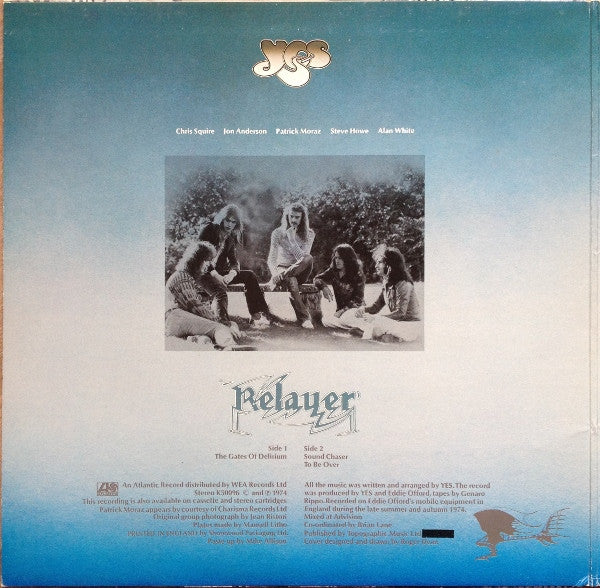 Image of Back Cover of LP - VG+/VG - YES, Relayer (Atlantic ; K 50096, UK 1974, Gatefold, Inner, "PORKY" Run Outs), ,  - 2426041E