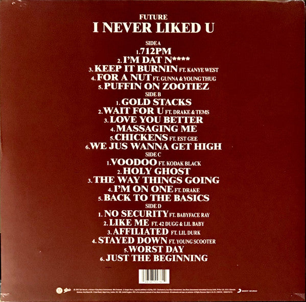 Image of Back Cover of 2xLP - VG/VG+ - FUTURE, I Never Liked You (Epic; 19658702761, Europe 2022, 2 Inners, No Insert!!), ,  - 2226379E