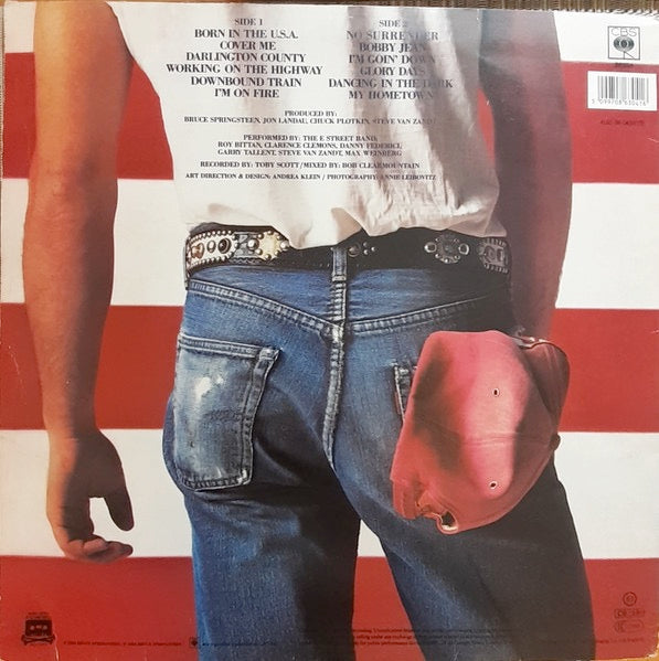 Image of Back Cover of LP - VG+/VG+ - BRUCE SPRINGSTEEN, Born In The U.S.A. (CBS Red Label; 86304, UK 1980s Reissue, Inner, Barcode, CBS Text at 4 O'Clock on Label), ,  - 2526257E