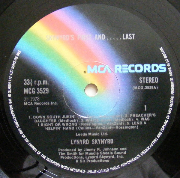 Image of Label Cover of 5024357E: LP - LYNYRD SKYNYRD, Skynyrd's First And... Last (MCA Records ; MCG 3529, UK 1978, Gatefold, Inner) Strong VG  VG/VG